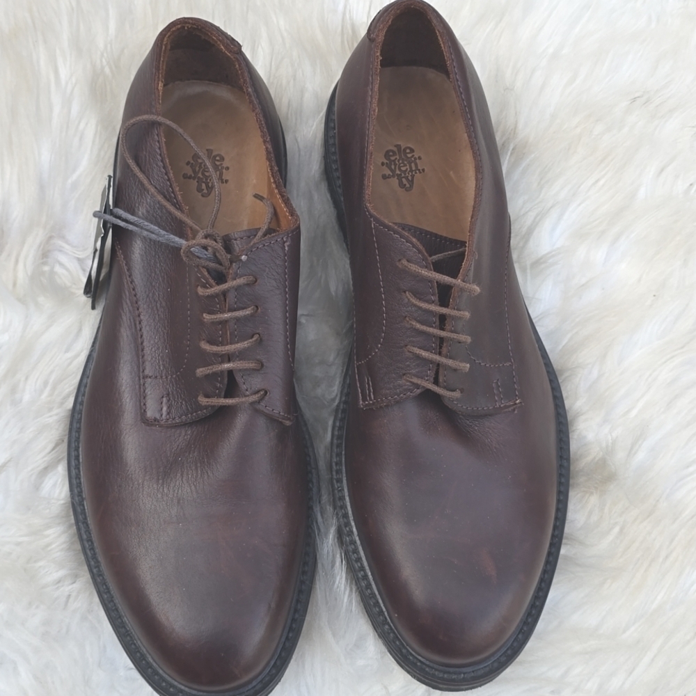 Eleventy Men's Brown Leather Lace-up Derby Shoes 41  NEW